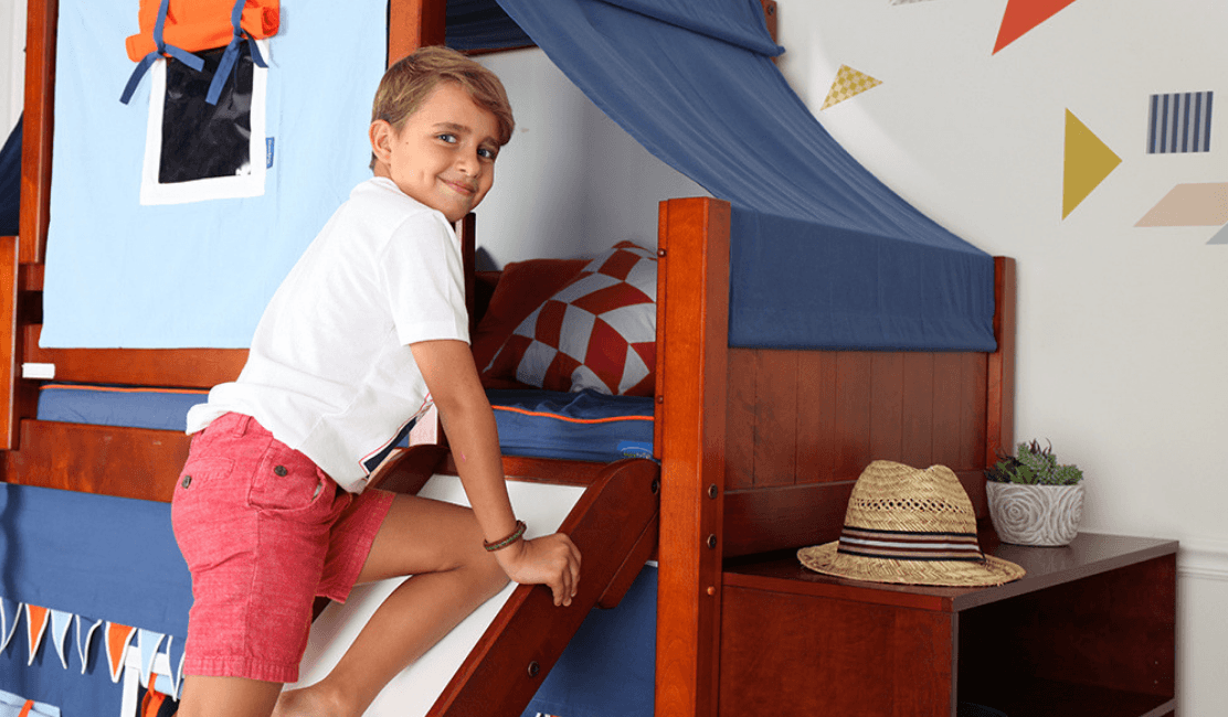 Boys Medium Loft Bed with Slide - The Perfect Design for Older Kids
