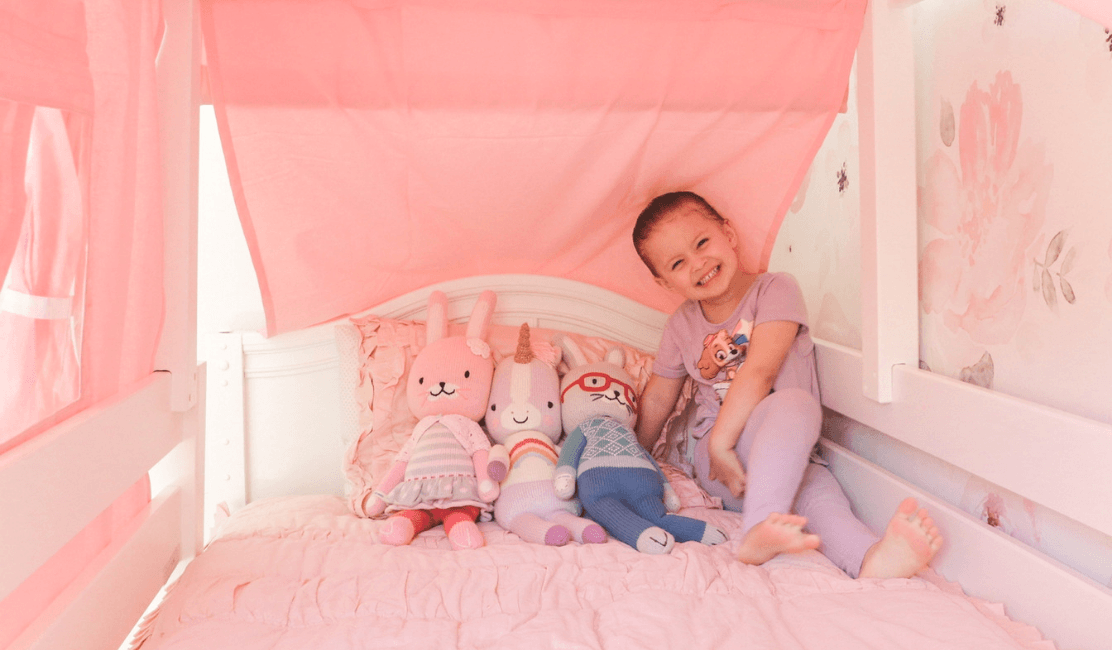 Pink bed hot sale kids
