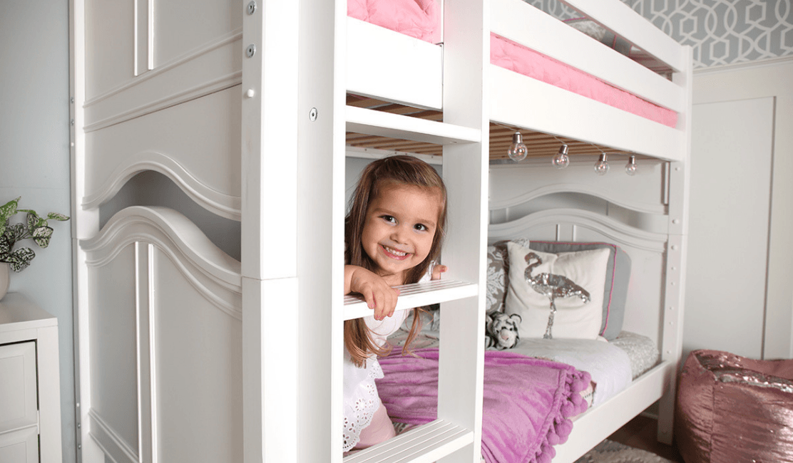 Twin bunk beds top white