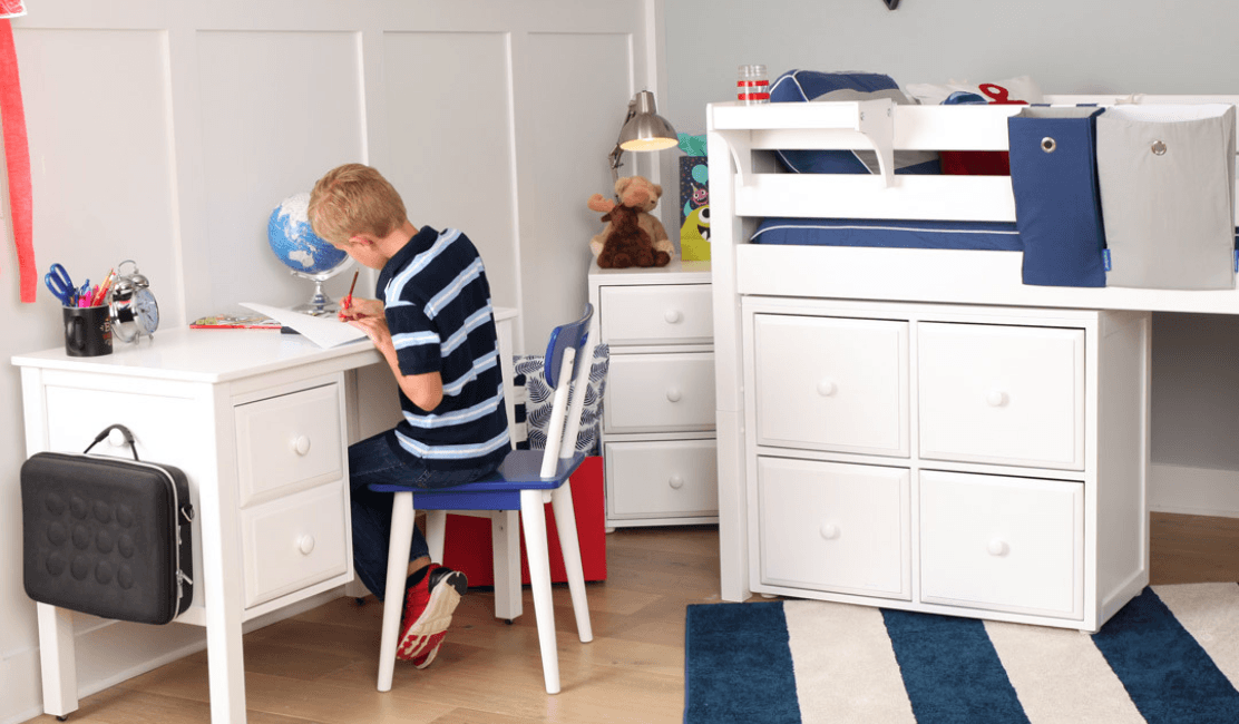 Study Loft Beds with Desks for Dorms and Kids Rooms