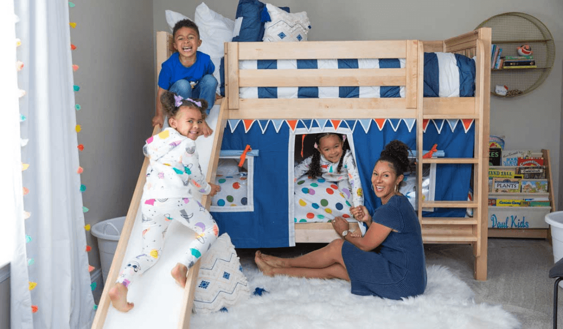 Boy/Girl Twins Room Refresh Starring Bunk Beds with Slide