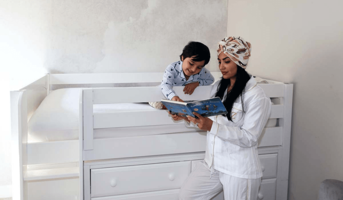 Boys Twin Bed Converts to Low Loft with Storage