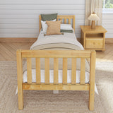 1040 XL NS : Kids Beds Twin XL Basic Bed - Medium, Slat, Natural