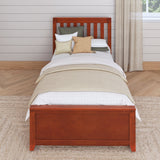 1160 TR CS : Kids Beds Twin Traditional Bed with Trundle, Slat, Chestnut
