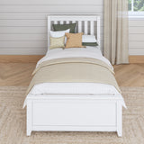 1160 TR WS : Kids Beds Twin Traditional Bed with Trundle, Slat, White