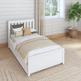 1160 TR WS : Kids Beds Twin Traditional Bed with Trundle, Slat, White