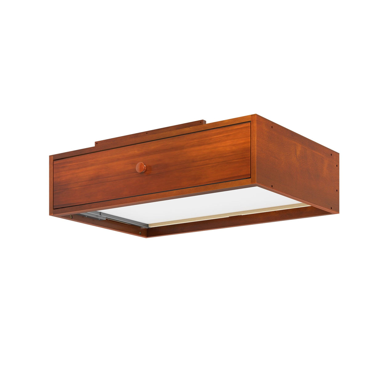 Mid-century modern wooden ceiling light fixture with sleek design.