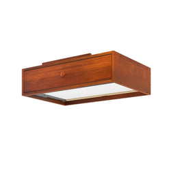 Mid-century modern wooden ceiling light fixture with sleek design.