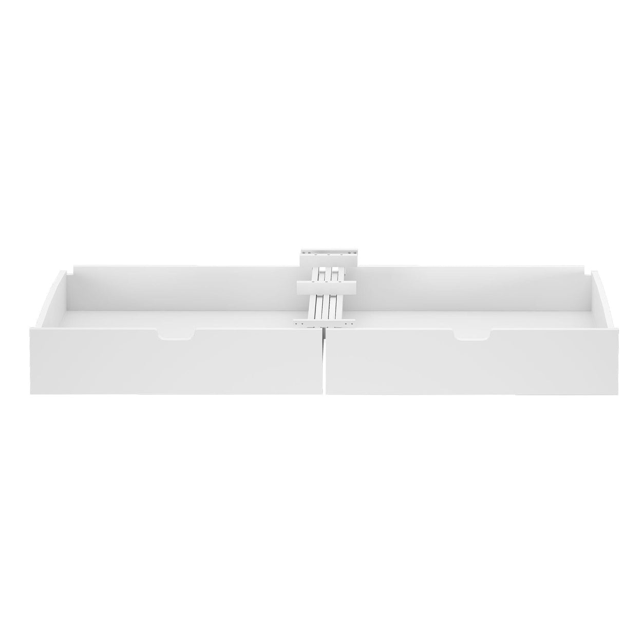 White pull-out drawer organizer for kitchen cabinet storage solutions.