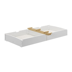 White under-bed storage drawer unit for organizing bedroom essentials.