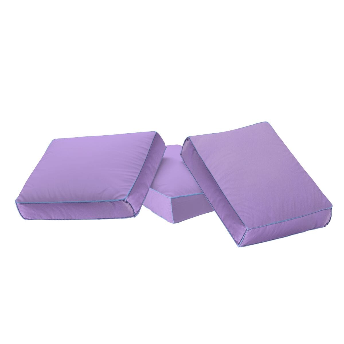 Purple sofa cushion set on white background, showcasing comfortable and stylish home décor options.