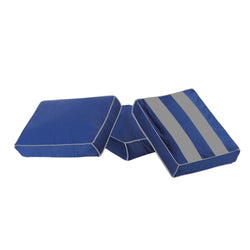 Blue and gray foam pads for industrial use, durable high-density cushions for safety and comfort.