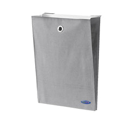 Hanging gray fabric storage bin for organizing spaces.