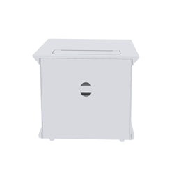White modular storage box with handle and lid for home organization.