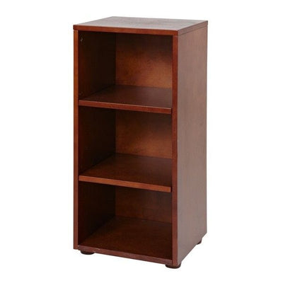 Rustic wooden three-shelf cabinet for home storage furniture.