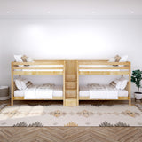 COOL NS : Multiple Bunk Beds Twin Medium Quadruple Bunk Bed with Stairs, Slat, Natural