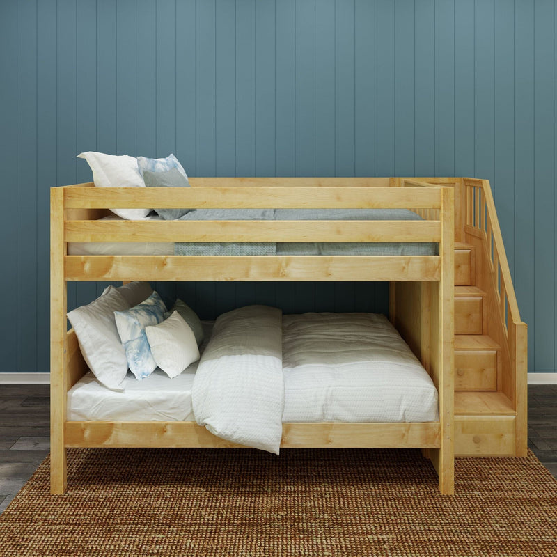 Classic Full Bunk Bed with Stairs