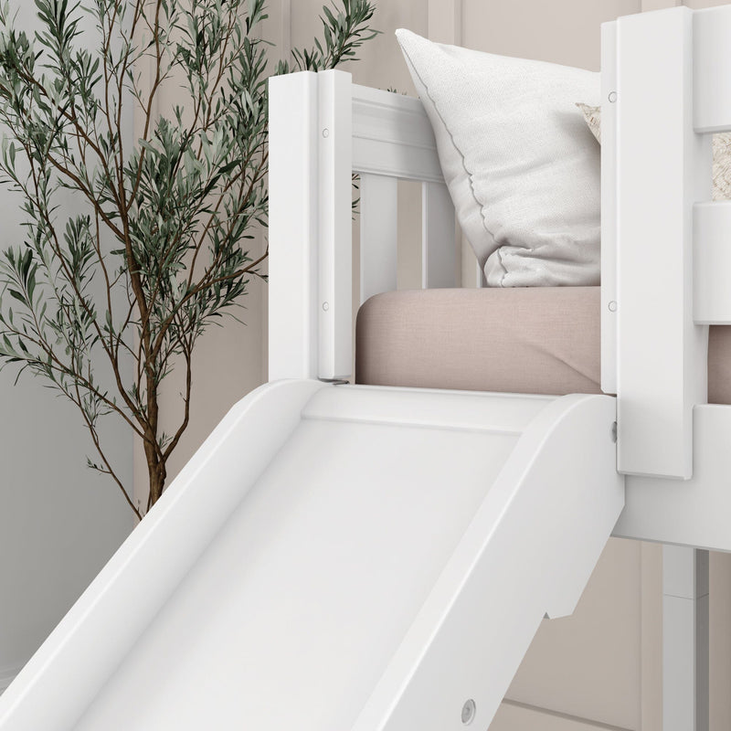 Low Loft Bed with Slide and Stairs