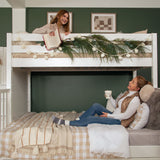 GALAXY XL WS : Multiple Bunk Beds High Twin XL over Queen Quadruple Bunk Bed with Stairs, Slat, White