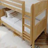 GETIT XL NP : Classic Bunk Beds Twin XL Medium Bunk Bed with Straight Ladder on Front, Panel, Natural