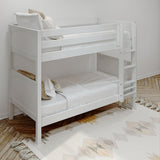 GETIT XL WP : Classic Bunk Beds Twin XL Medium Bunk Bed with Straight Ladder on Front, Panel, White