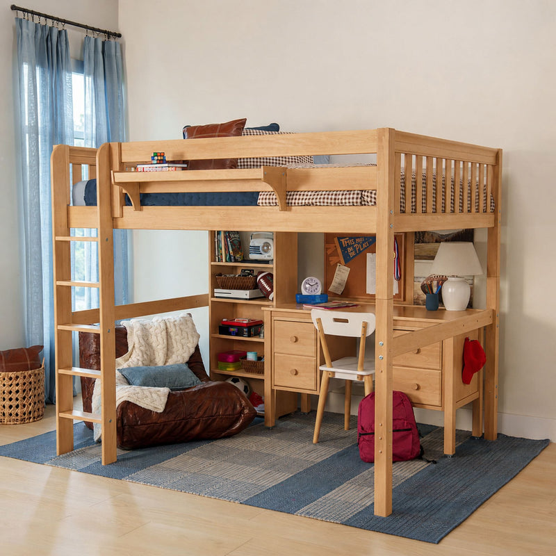High Study Loft with Desk and Bookcase