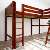 HIGHRISE CP : Corner Loft Beds Twin High Corner Loft Bed, Panel, Chestnut