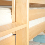 HOLY NP : Multiple Bunk Beds Triple Twin Bunk Bed with Straight Ladders on Front, Panel, Natural