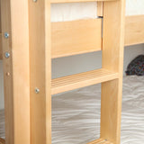 HOLY NP : Multiple Bunk Beds Triple Twin Bunk Bed with Straight Ladders on Front, Panel, Natural