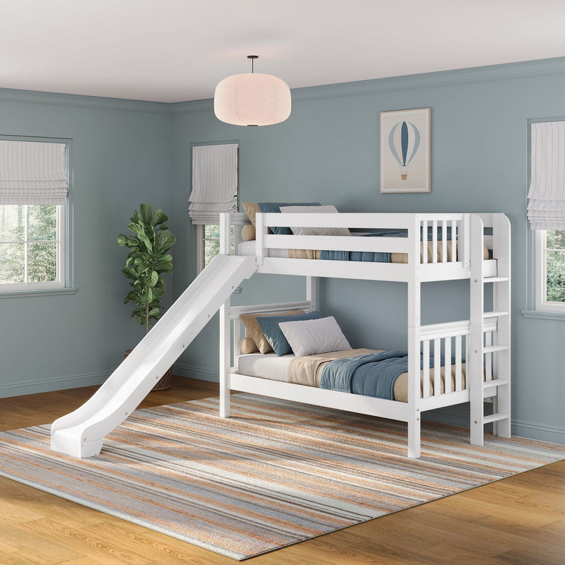 Classic Twin Bunk Bed with Slide