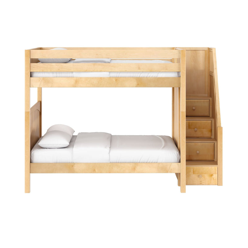 Classic Full Bunk Bed with Stairs