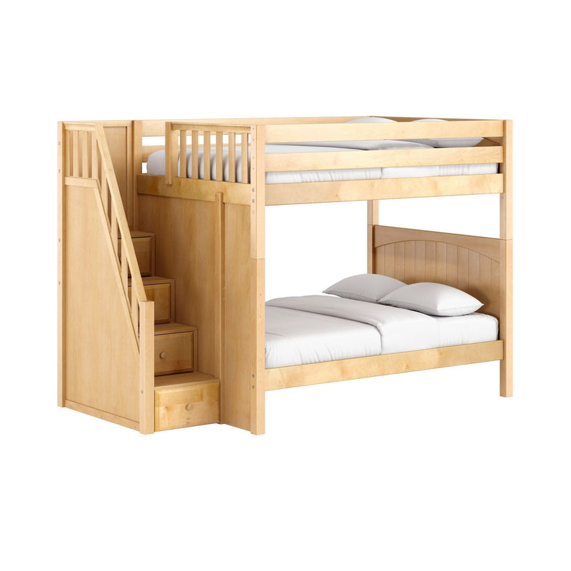 Classic Full Bunk Bed with Stairs