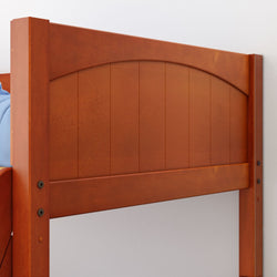 Wooden headboard with a classic design, perfect for adding elegance to a bedroom.