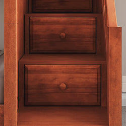 Wooden staircase storage drawers, maximizing space with built-in organization solutions.