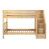 STELLAR NS : Staircase Bunk Beds Twin Medium Bunk Bed with Stairs, Slat, Natural