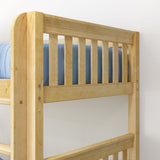 TALL NS : Classic Bunk Beds Twin High Bunk Bed with Straight Ladder on Front, Slat, Natural