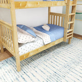 TALL NS : Classic Bunk Beds Twin High Bunk Bed with Straight Ladder on Front, Slat, Natural