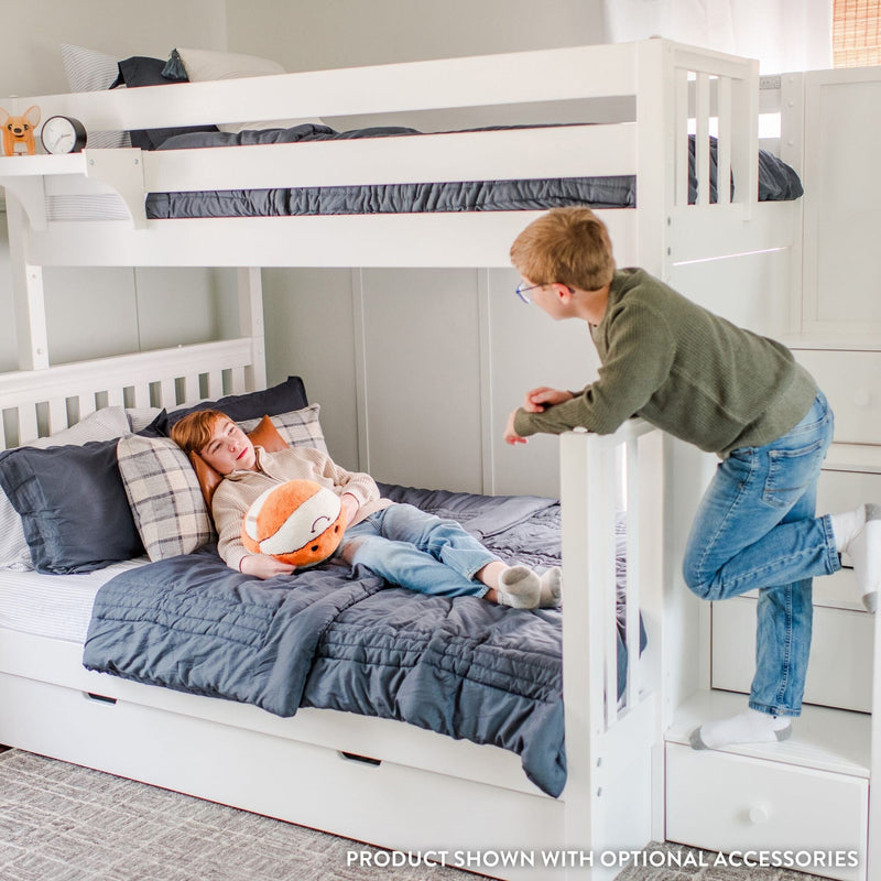 Classic Twin over Full Bunk Bed with Stairs