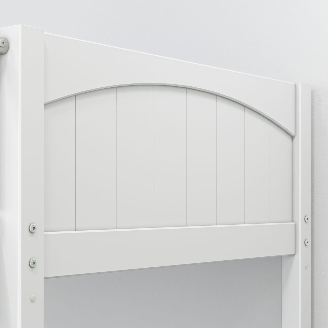 White wooden headboard with panel design for a modern bedroom.