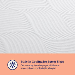 Cooling gel memory foam mattress with textured surface for better sleep quality.