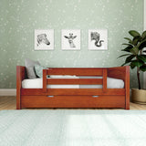 YEAH TR CP : Kids Beds Twin Toddler Bed with Trundle, Panel, Chestnut