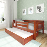 YEAH TR CS : Kids Beds Twin Toddler Bed with Trundle, Slat, Chestnut