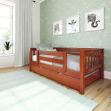YEAH TR CS : Kids Beds Twin Toddler Bed with Trundle, Slat, Chestnut