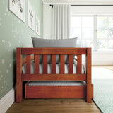 YEAH TR CS : Kids Beds Twin Toddler Bed with Trundle, Slat, Chestnut