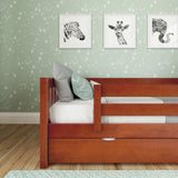 YEAH TR CS : Kids Beds Twin Toddler Bed with Trundle, Slat, Chestnut