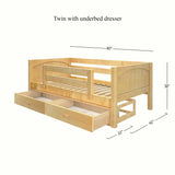 YEAH UU NP : Kids Beds Twin Toddler Bed with Underbed Dresser, Panel, Natural