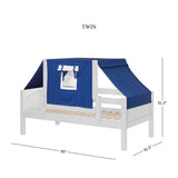 YO22 WP : Kids Beds Twin Toddler Bed with Tent, Panel, White