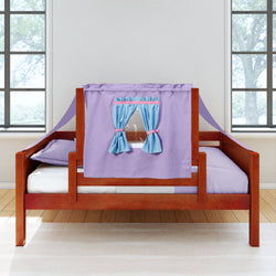 Purple play tent bed canopy with window design for kids.