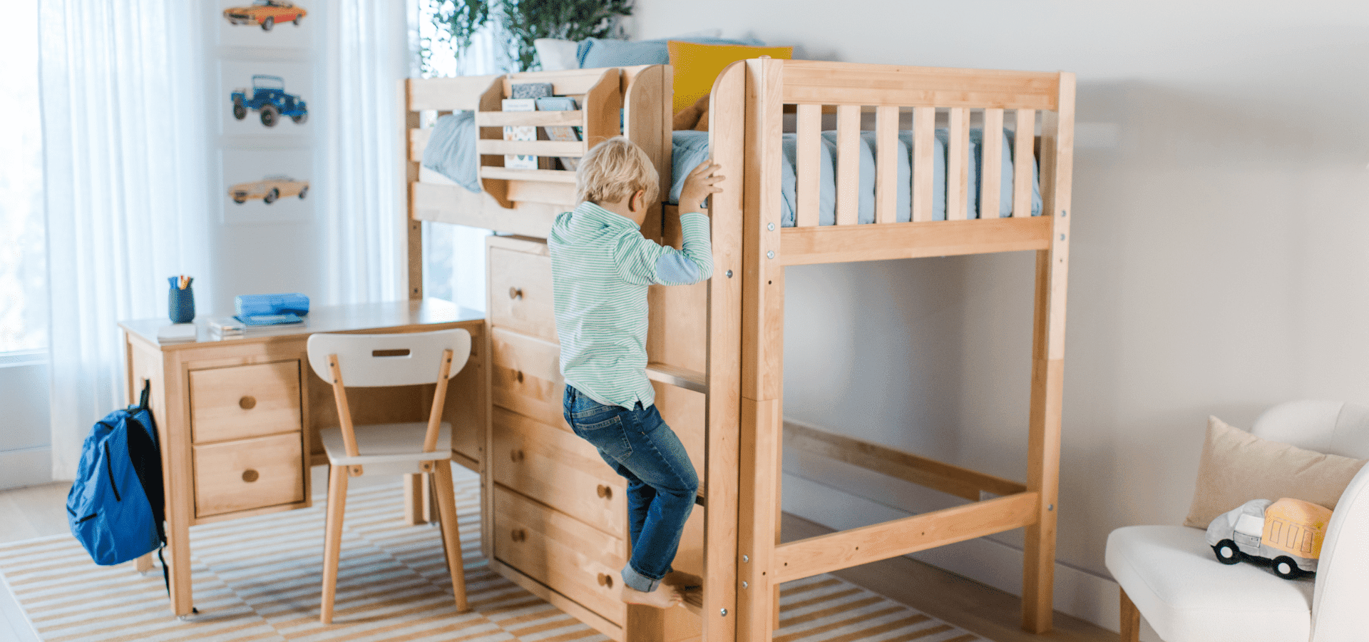 Back to School Ready with Kids Study Loft Beds with Desks