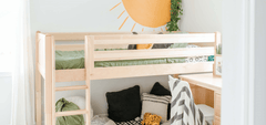 Hudson's Elementary School Room Upgrade to Low Loft Bed with Desk